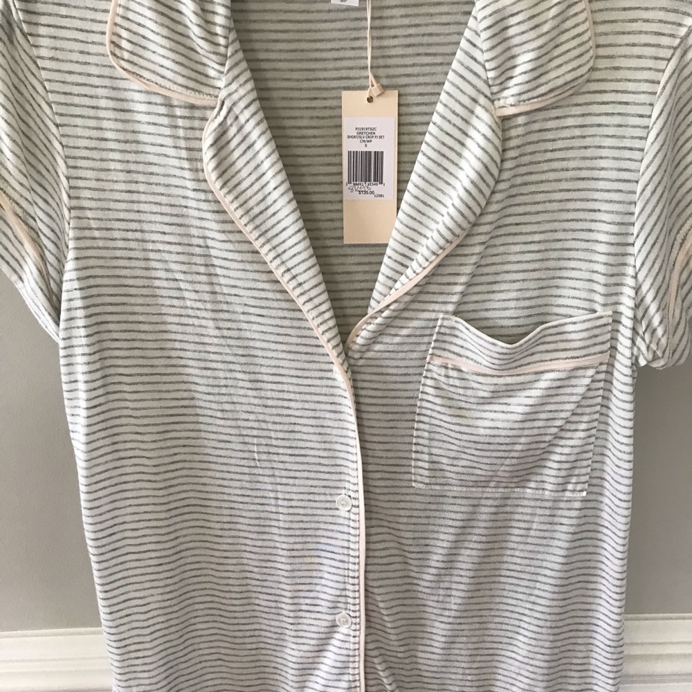 NWT Eberjey light gray pajama set S